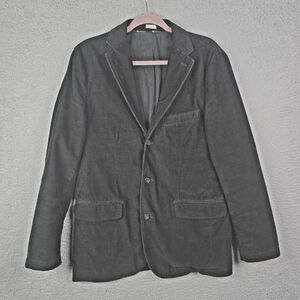 J Crew Corduroy Blazer Black Mens M Button Front Structured Workwear